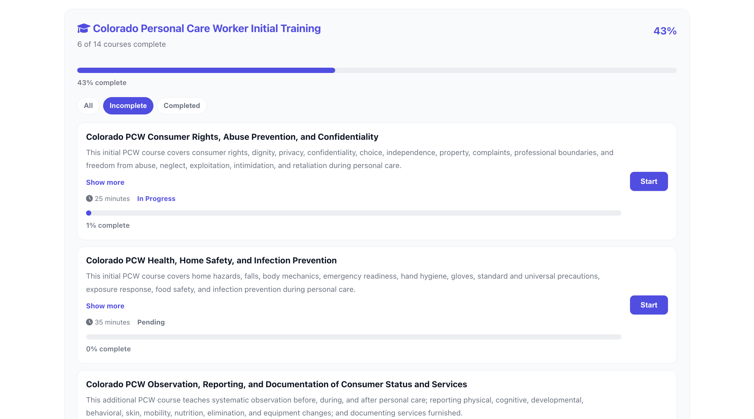 Denver Hearts online course flow